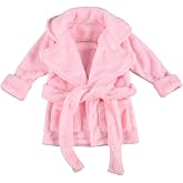 Qiylii Unisex Baby Plush Bathrobe Plain Kimono Gown Newborn Toddler Girls Boys Towel Robe Nightwear Clothes