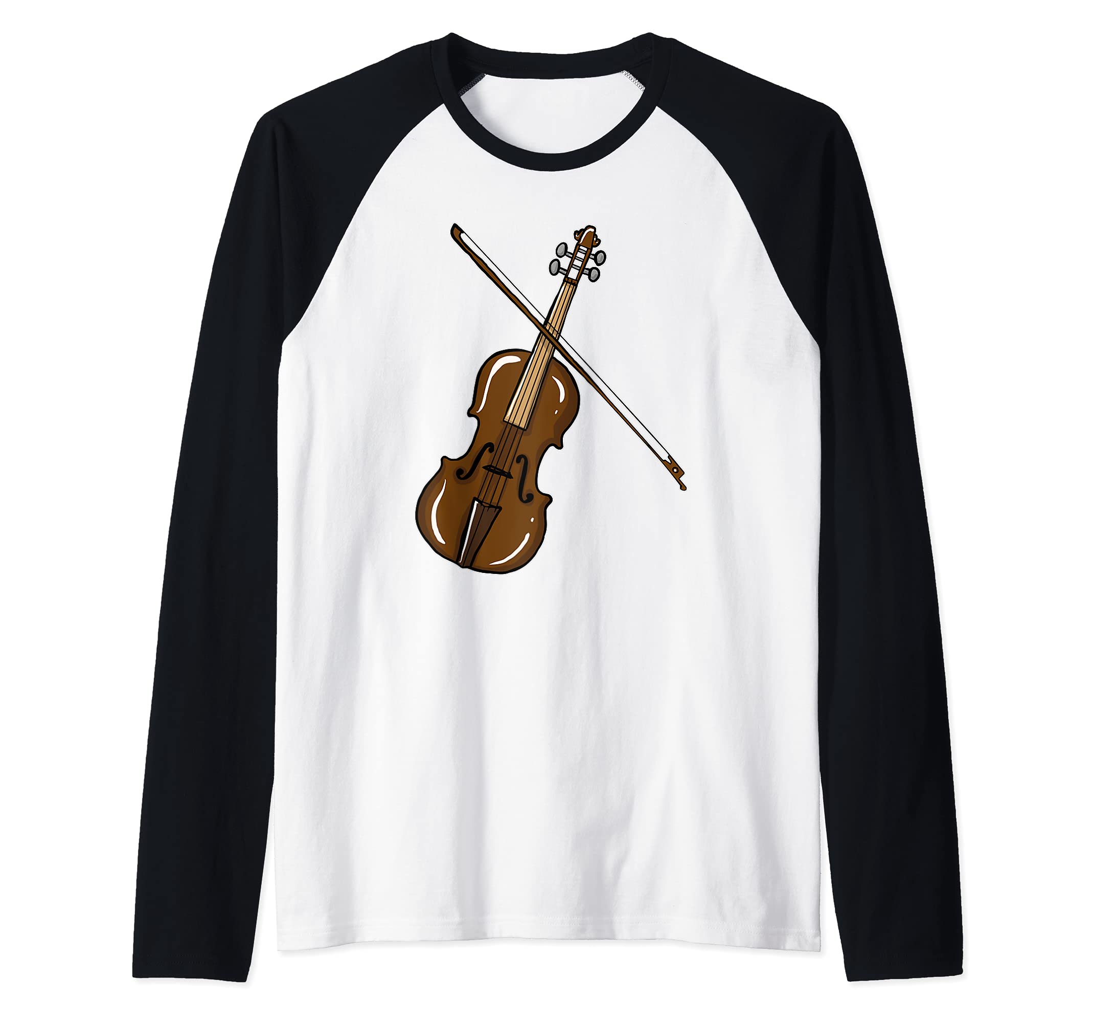 Violin Lover Illustration for Violin Player Raglan Baseball Tee