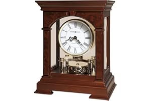 Howard Miller Statesboro Mantel Clock - Classic Wooden Analog Tabletop Timepiece with Quartz Movement, Wooden Finish, Battery Operated Desk Clock for Shelf, Living Room, Bedroom, and Fireplace Decor