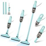 TROURAY Handheld Vacuum Cleaner,Ultra-Lightweight Mini Portable Vacuums for Home, 6 in 1 Stick Vac Cleaners for Car,Pet Hair,Carpet(Green Corded