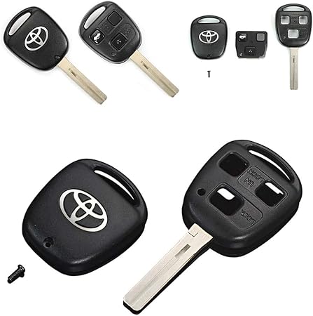 Amazon 30ハリアー 10プログレ 100ランクル 3個ボタン車用 シルバー トヨタtマーク タイプ１ トヨタ 純正キーカバー ブランクキー セット 内溝無加工 ブラガ キーケース キーホルダー 車 バイク