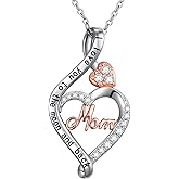 FLYOW Mothers Day Gifts for Women, Sterling Silver Mom Nana Grandma Heart Necklace, Birthday Mothers Day Jewelry Gifts for Mom Grandma Wife from Daughter Son