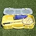 Goplus Portable Badminton Set Outdoor Folding Adjustable Badminton Net 10Ft w/Stand, Carry Box (2 Player)