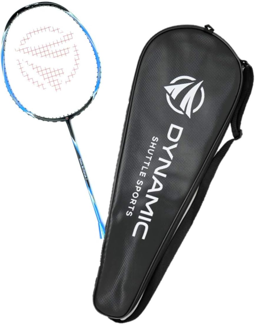 Dynamic Shuttle Sports Titan G-Force 7 Professional Carbon Fiber Badminton Racquet, Lightweight Badminton Racket Including Cover