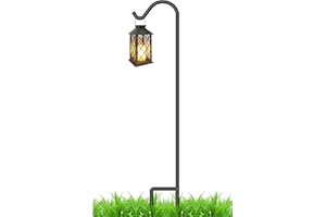 BEAU JARDIN Solid Shepherd Hook 65 inch Tall One Piece Structure No Assembly Required 1/2in Thick Heavy Duty for Outdoor Garden Hanging Plants Bird Feeders Pole Shepards Hooks Lantern Metal BG1791