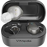 VITOPDIA Rechargeable In-the-Ear OTC Hearing Aids for Adults Seniors, Smart Noise Cancellation, HD Sound, 3-Level Volume, 18-Hour Battery with Recharging Case, for Mild to Moderate Hearing Loss