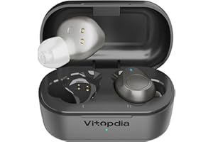 VITOPDIA Rechargeable in-The-Ear OTC Hearing Aids for Adults Seniors, Smart Noise Cancellation, HD Sound, 3-Level Volume, 18-Hour Battery with Recharging Case, for Mild to Moderate Hearing Loss