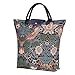 Signare Tapestry Foldable Tote Bag Reusable Shopping Bag Grocery Bag with Floral William Morris Strawberry Thief Blue Design (FDAW-STBL)