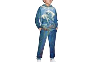 WELLFLYHOM Boy Clothes Long Sleeve Hoodie Sweatsuits Tops and Pants 5-12 T 2Pcs Boys Athletic Kids Pants Set