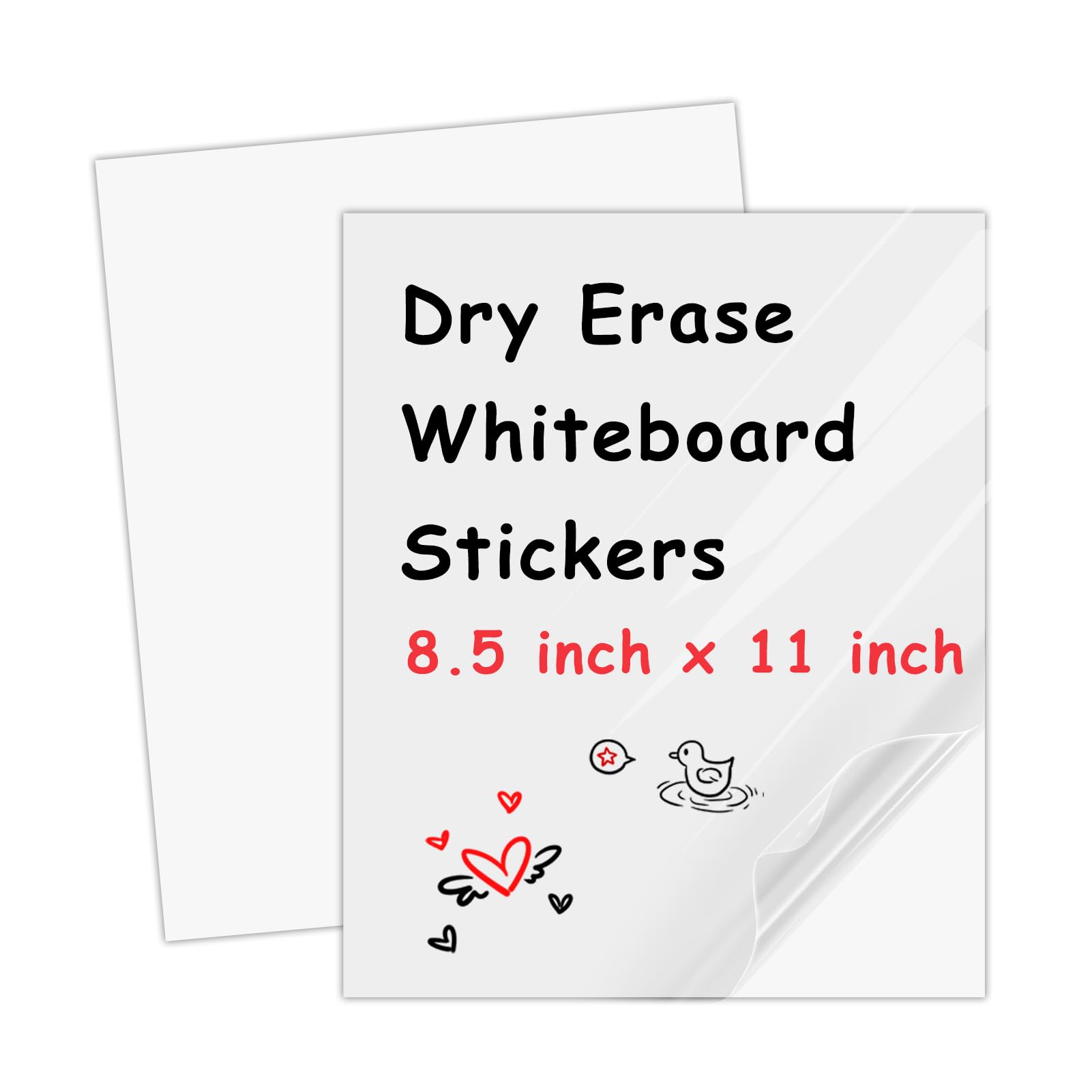 Photo 1 of JINGZHAN 2 Pack 8.5" x11" Dry Erase White Board Paper, Ferromagnetic Magnetic Dry Erase Whiteboard Sheet with Adhesive Backing Stick for Wall, Small Magnetic Reception White Board for Kids to Draw