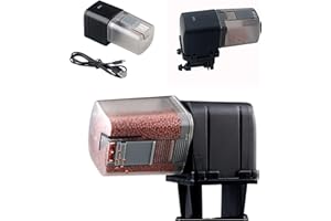 Weytoll Automatic Fish Feeder, Wifi Remote APP Control Automatic Aquarium Fish Feeder Time Setting Timer Adjustable Fish Food Dispenser for Home Office Aquarium Fish Feeder Auto/Manual Feeding Support