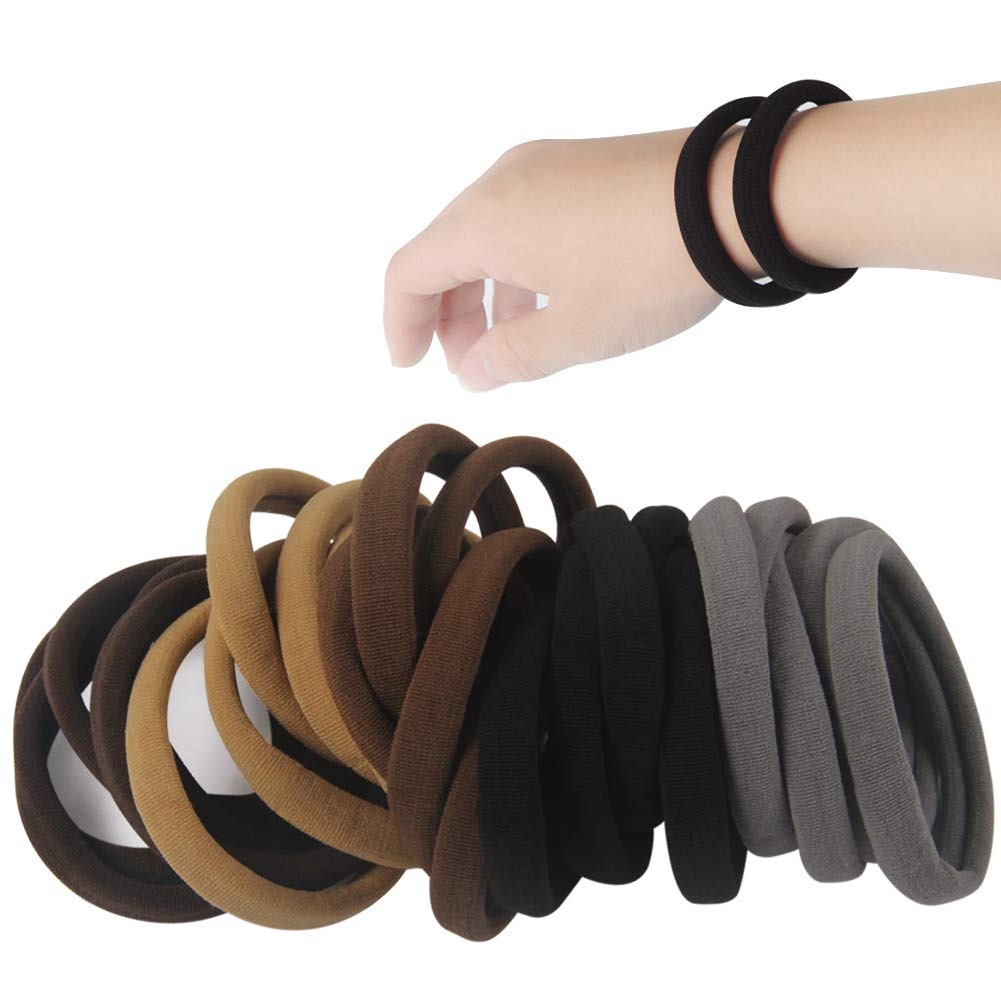 Galleon 20 Pcs Large Seamless Soft Hair Ties Band For Thick And