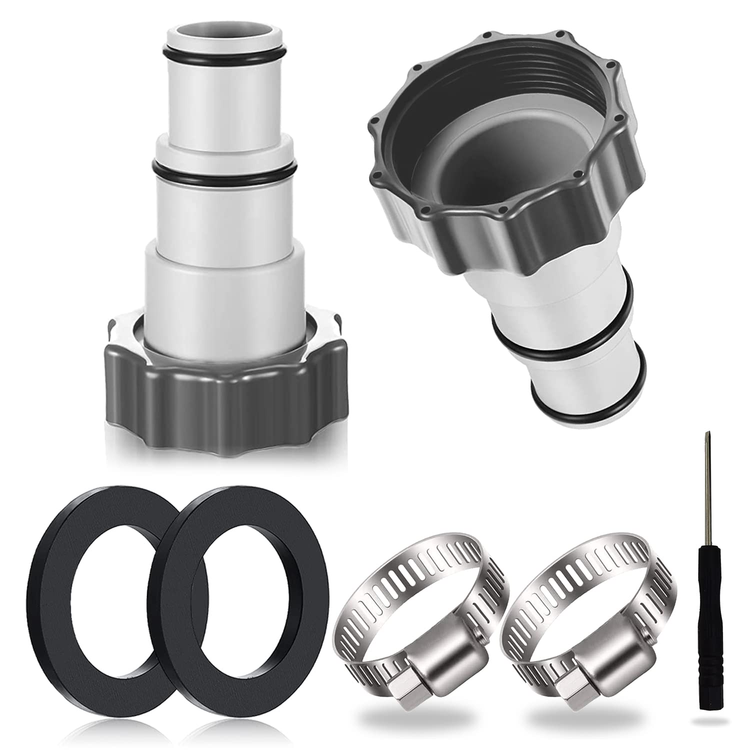 2PCS Pool Hose Adapter, Pool Adapter, Adapter for Intex Pool, Hose Adapter Pool, Hose Adapter for Pump, Connection for Ø 32 and 38 mm Pool Hose