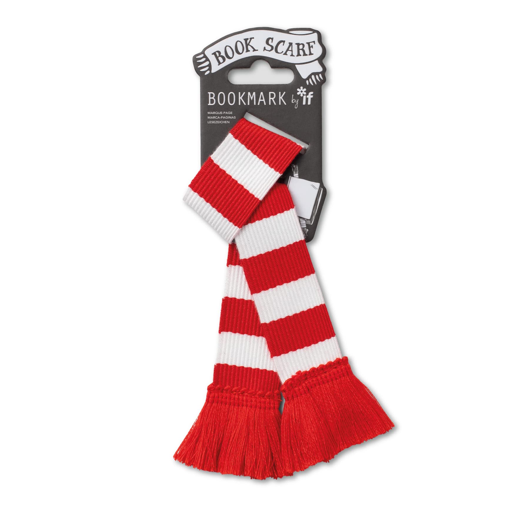 IF Red & White Book Scarf Bookmark