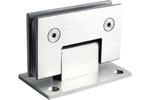 Alise Glass Shower Door Hinges, 90 Degree Hinges for Bathroom Doors,Heavy Duty Stainless Steel Cabinet Hinge Wall to Glass,Frameless Shower Doors Hardware Replacement Part,Brushed Nickel (1P)