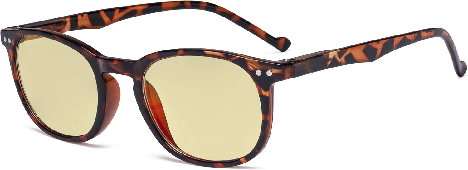 Eyekepper Retro Blue Light Glasses Women Men - Blocking Ray Screen Glare Computer Eyeglasses with Yellow Filter Lens - Tortoise