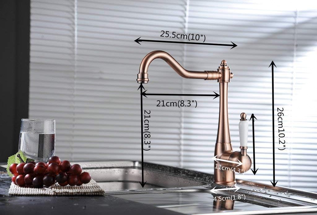 Greenspring Kitchen Sink Faucet Copper Traditional Period Single Ceramic Lever One Hole Mixer Tap Wet Bar Sink Faucet - - 
