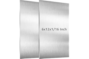 AMZDEPOT 2 Pack 6061 T651 Aluminum Sheet Metal 6" x 12" x 1/16" (0.06") Rectangle Metal Plate Covered with Protective Film, 1.5mm Flat Aluminum Plate for Crafting and Industry