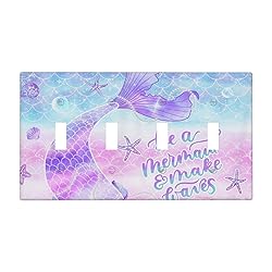 Purple Mermaid Tail Scales 4 Gang Quad Toggle