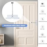 PCKOBEVER Spring Door Closer Adjustable Aluminum Door Closer White view 3