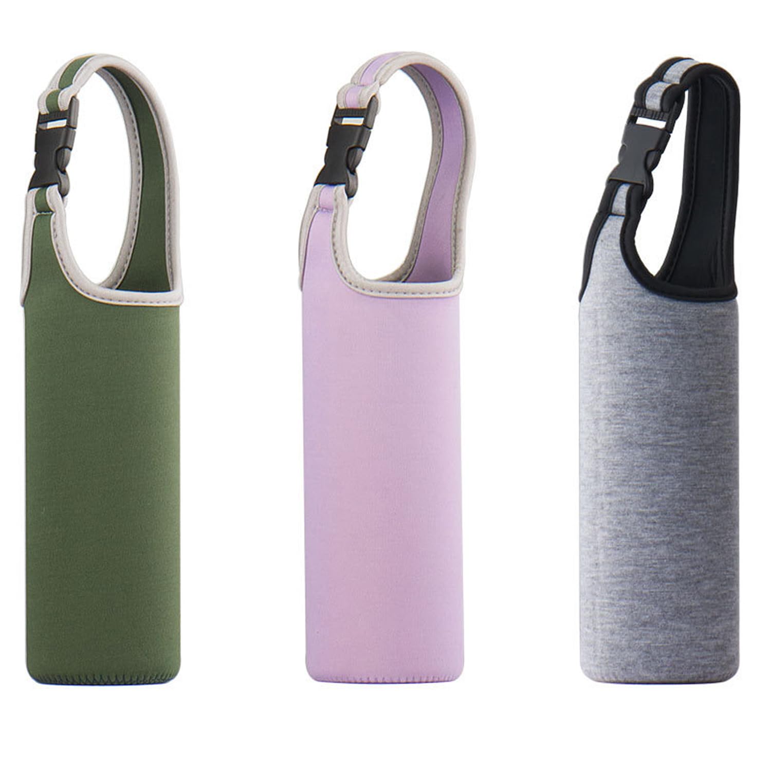 TuNan 3PCS Water Bottle Carrier 16oz-21oz, Neoprene Sleeve Cup Holder Pouch with Carrying Handle for All Portable Sport Water Bottle