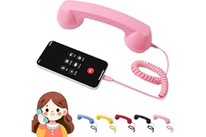 Retro Phone Handset, Bluetooth Retro Phone Handset, Type-C Retro Telephone Wired Handsets Style Landline Handle Receiver for 