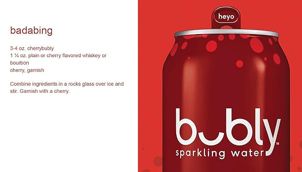 BUBLY SPARKLING WATER, CHERRY, 12 OUNCE (PACK OF 8)