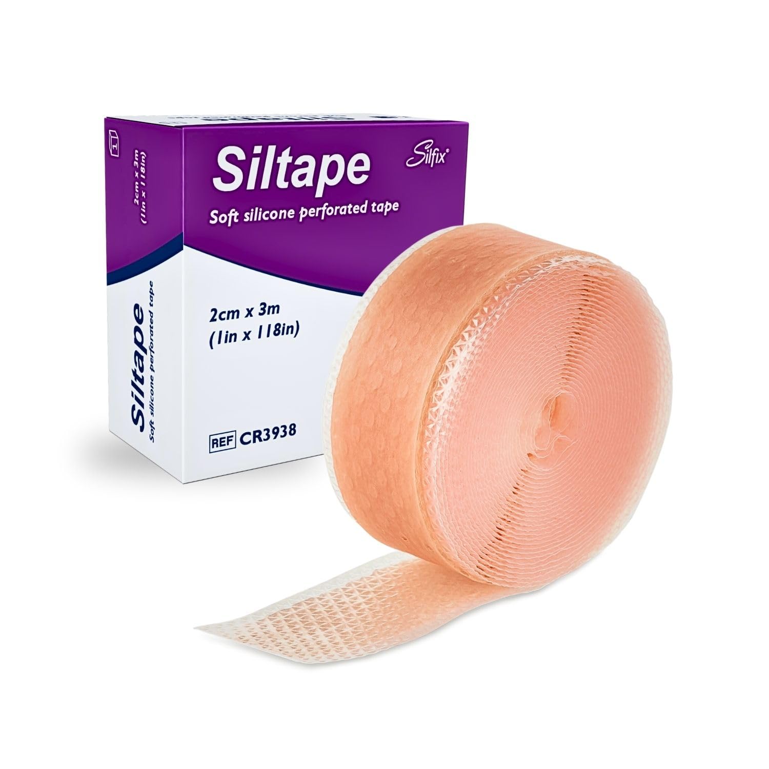 SILTAPE SOFT SILICONE PERFORATED TAPE 2CM X 3M - 2CM X 3M