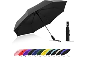 Windproof Travel Umbrella Automatic Folding Umbrellas for Rain Hand Held Outdoor Umbrella Sturdy Fiberglass Frame Compact Umb