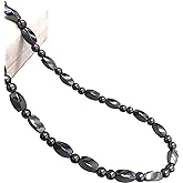 Ecooon 5A grade hematite magnetic therapy necklace for men and women, healing stone unisex 20"