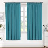 H.Versailtex Blackout Curtains 2 Panels Teal 46x72 Living Room 2 Tiebacks view 2