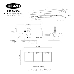 COSMO COS-5MU36 36 in. Delta Collection Ducted