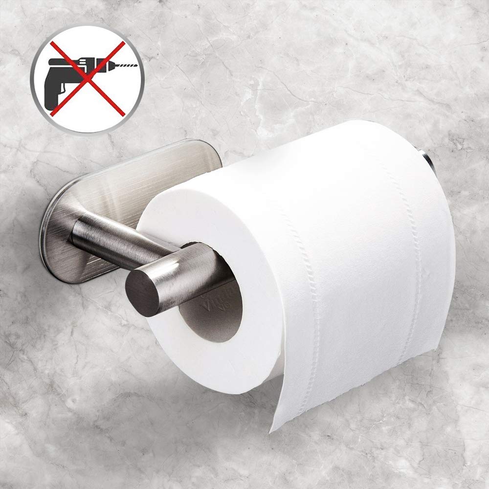 Toilettenpapierhalter Ohne Bohren-Aitere Selbstklebend Toilettenpapierrollenhalter Edelstahl Klopapierhalter Wc Halter Rollenhalter Papierhalter für Küche und Badzimmer(Haken als Geschenk)
