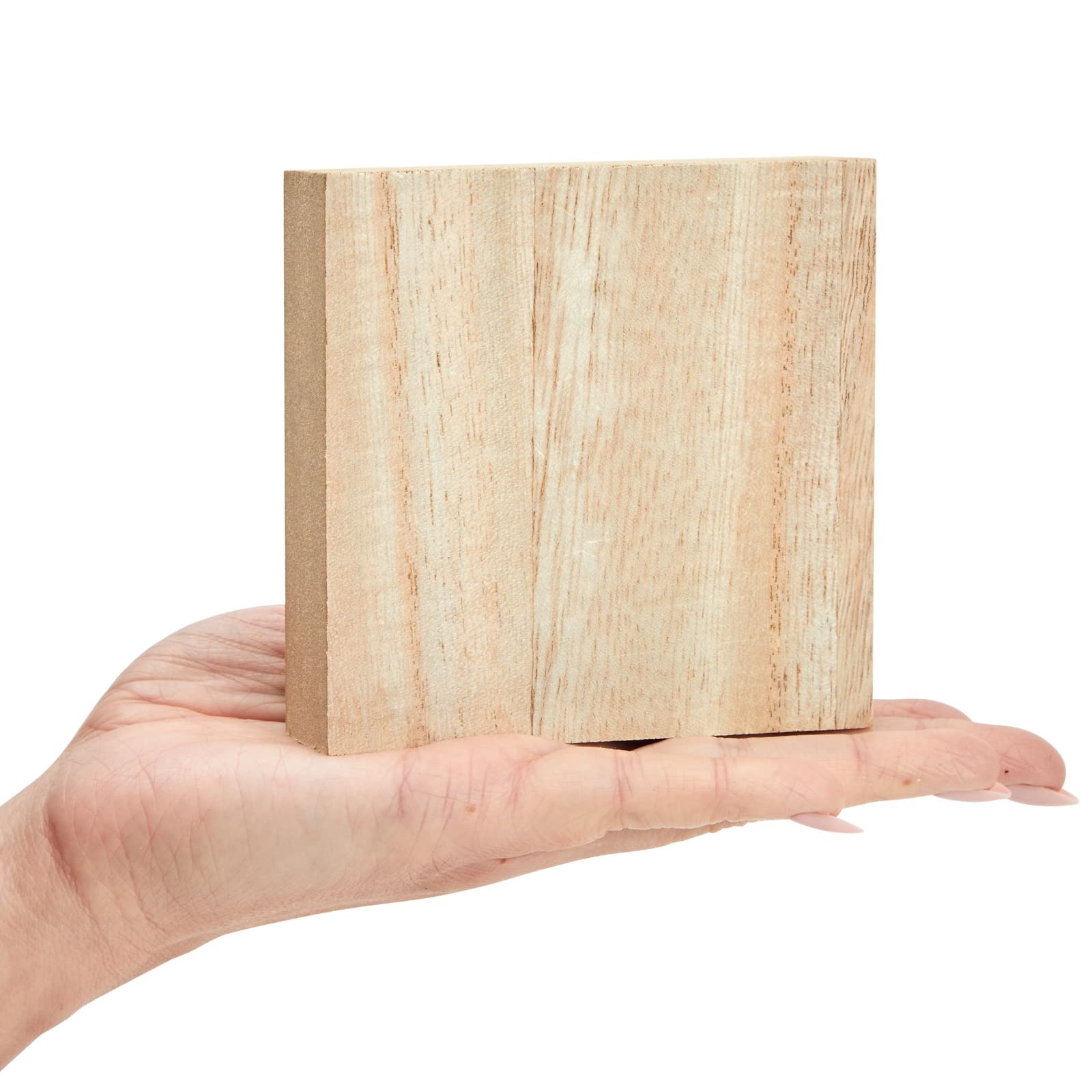 Bright Creations Unfinished MDF Wood Blocks for Crafts, 1 in Thick Wooden Square Blocks (4x4 inches) - Pack of 4 - Unfinished Wood