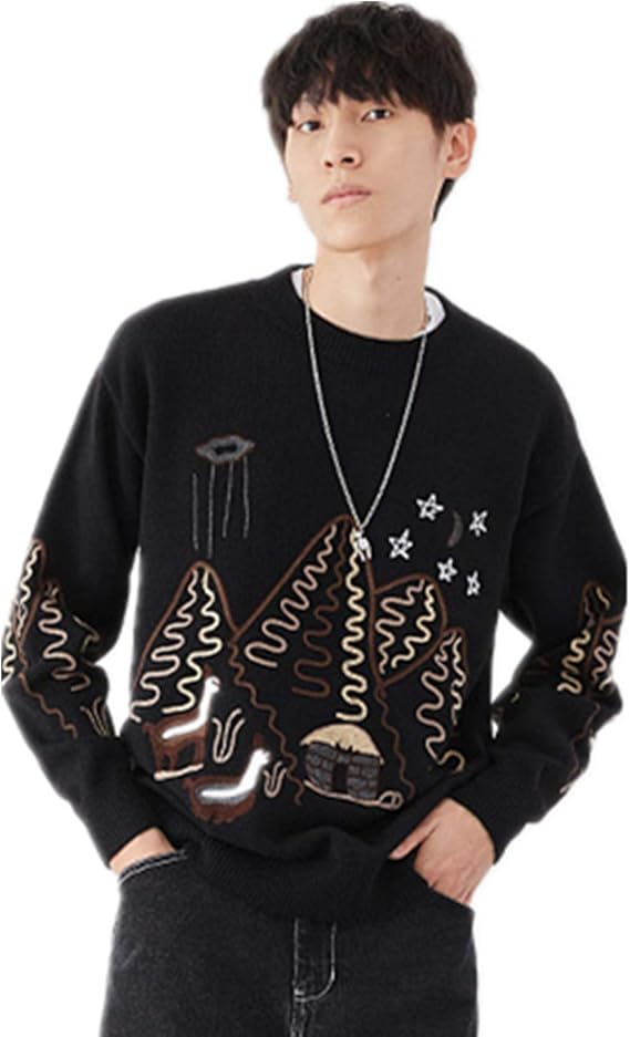 Amazon Cheshi ニット セーター メンズ 長袖 クルーネック ニットセーター カジュアル カットソー 暖かい 防寒 ケーブル編み カジュアル セーター 春秋冬 セーター 通販