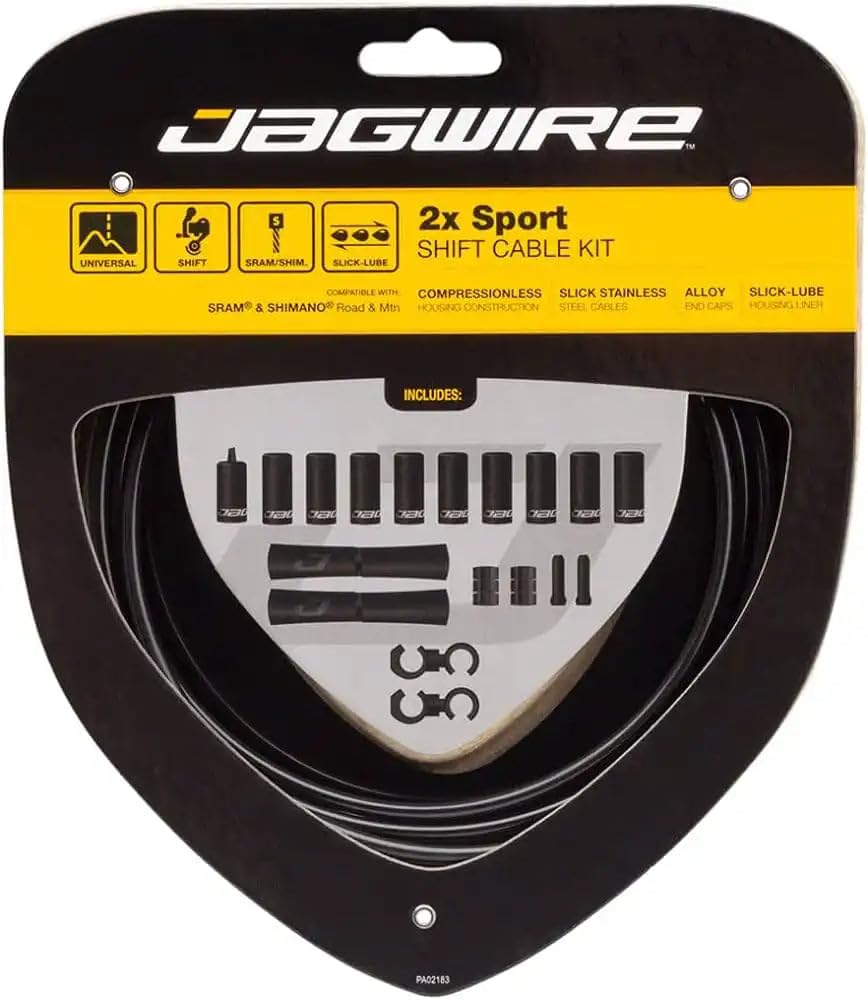 Jagwire 2X Sport Shift Gear Cable Kit - Black