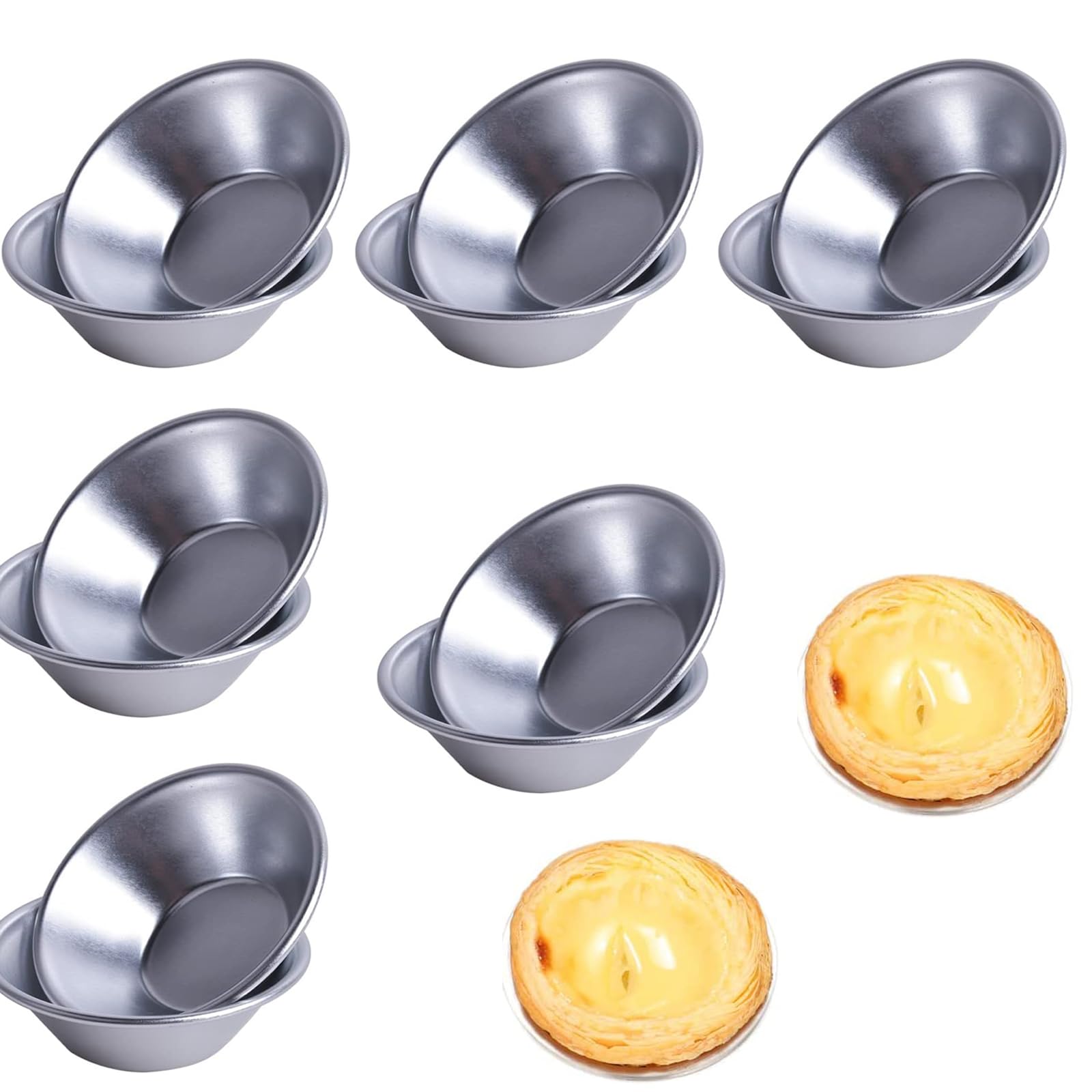 BNFGD 12 Pieces of Aluminum Egg Tart molds, Pudding Moulds Cupcake Cups, Mini Baking Cups Tool, Muffin tin ramekins for air Fryer, Pudding Mould DIY Tools, Yorkshire Pudding tin