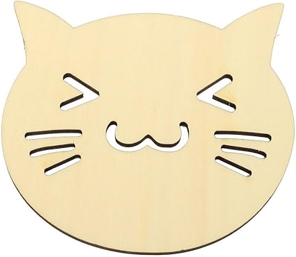 Tfxwerws Joli Set De Table En Bois Avec Tete De Chat Souriant Amazon Fr Cuisine Maison