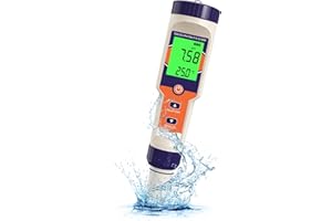 TERRONIX 7-in-1 Digital Pool Salt Tester | pH, ORP, Salinity, TDS, EC, Temperature Meter for Saltwater Pools, Hot Tubs, Spas, Aquariums, Hydroponics，Saltwater Pool Tester