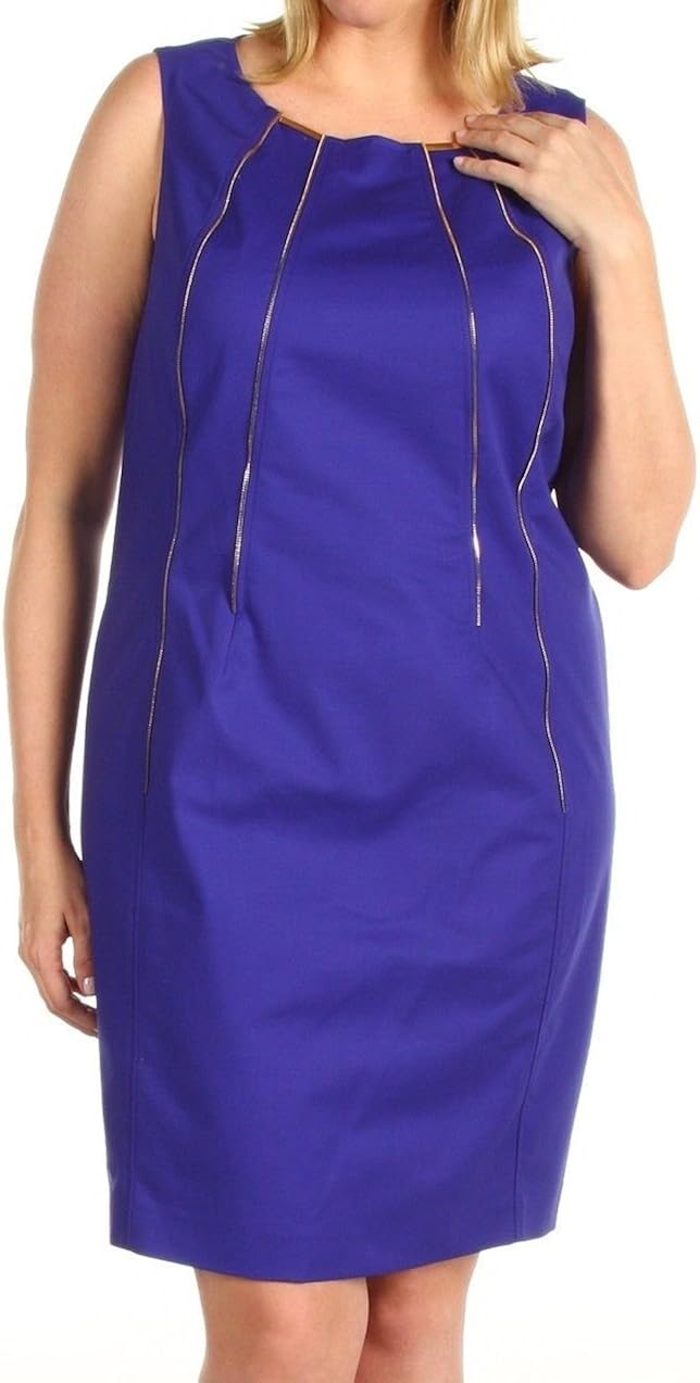 purple sheath dress with exposed zipper