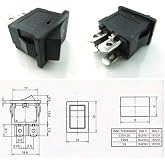 CESS Hull Shape Snap-in KCD1-104 4 Pin ON-Off Switch (2 Pack) | Mounting hole size 19.2x12.9mm