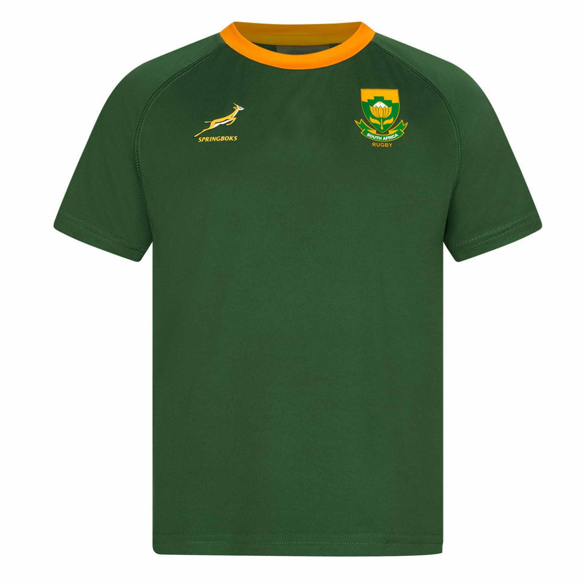 GIFTS 4 ALL Official Kids Springboks Shirt, Kids South Africa Rugby Training Top (UK, Age 13-14 Years, Regular, Green)