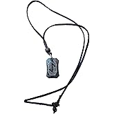 Norse Alley Viking Runes Pendant | Rune Necklace with Adjustable Leather Cord | Nordic Jewelry for Men & Women, Valentine Gift