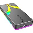 SABRENT Rocket RGB NVMe & SATA M.2 SSD Enclosure – USB C 20Gbps Tool-Free Case, USB 3.2 Gen 2x2, Trim, UASP, RGB LED, Compatible with 2230/2242/2260/2280 Drives – Aluminum, Plug & Play (EC-RGBG)