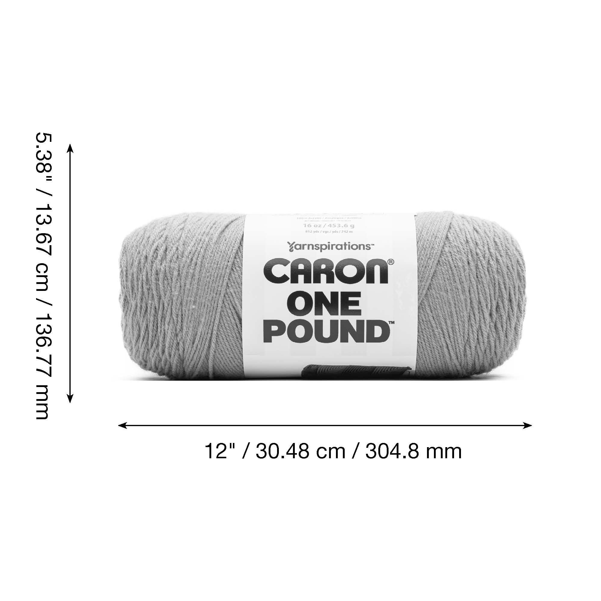Caron One Pound Off White Yarn - 2 Pack of 454g/16oz - Acrylic - 4 Medium (Worsted) - 812 Yards - Knitting/Crochet