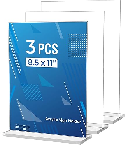thumbnail image 2 of Acrylic Sign Holder 5x7,3 Pack Vertical Clear Guyana 2 of 12