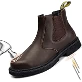 NOLINSHIELD Men's Steel Toe Work Boots Waterproof Lightweight, Indestructible Safety Boots for Men with Composite Toe, Puncture & Slip Resistant Outdoor Construction Work Shoes