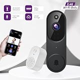 SUNNYJANE 1080P Smart Video Doorbell Wireless Human Detection Night Vision 2 view 2