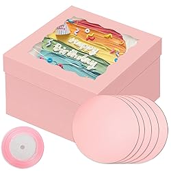 Bakepacker Matte Pink 12x12x8 Inches 36-Packs Cake