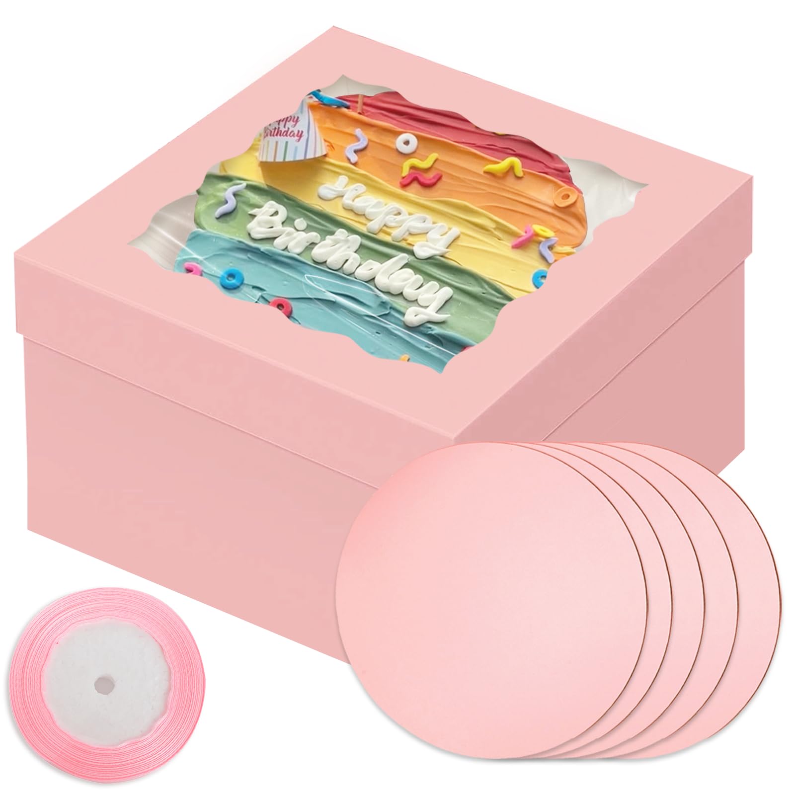 Bakepacker Matte Pink 12x12x8 Inches 36-Packs Cake